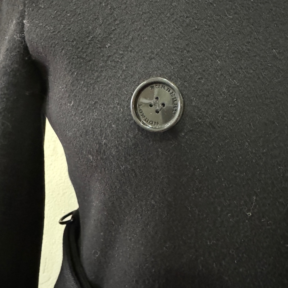 Authentic Burberry Kensington Wool Black Double-Breasted Trench Coat - Picture 7 of 8